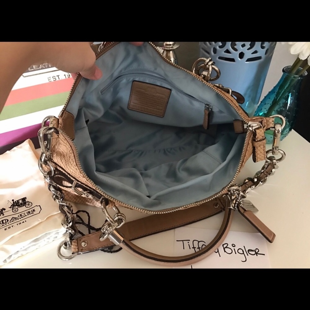 Rare Coach Madison Sophia Embossed Python Handbag - image 3